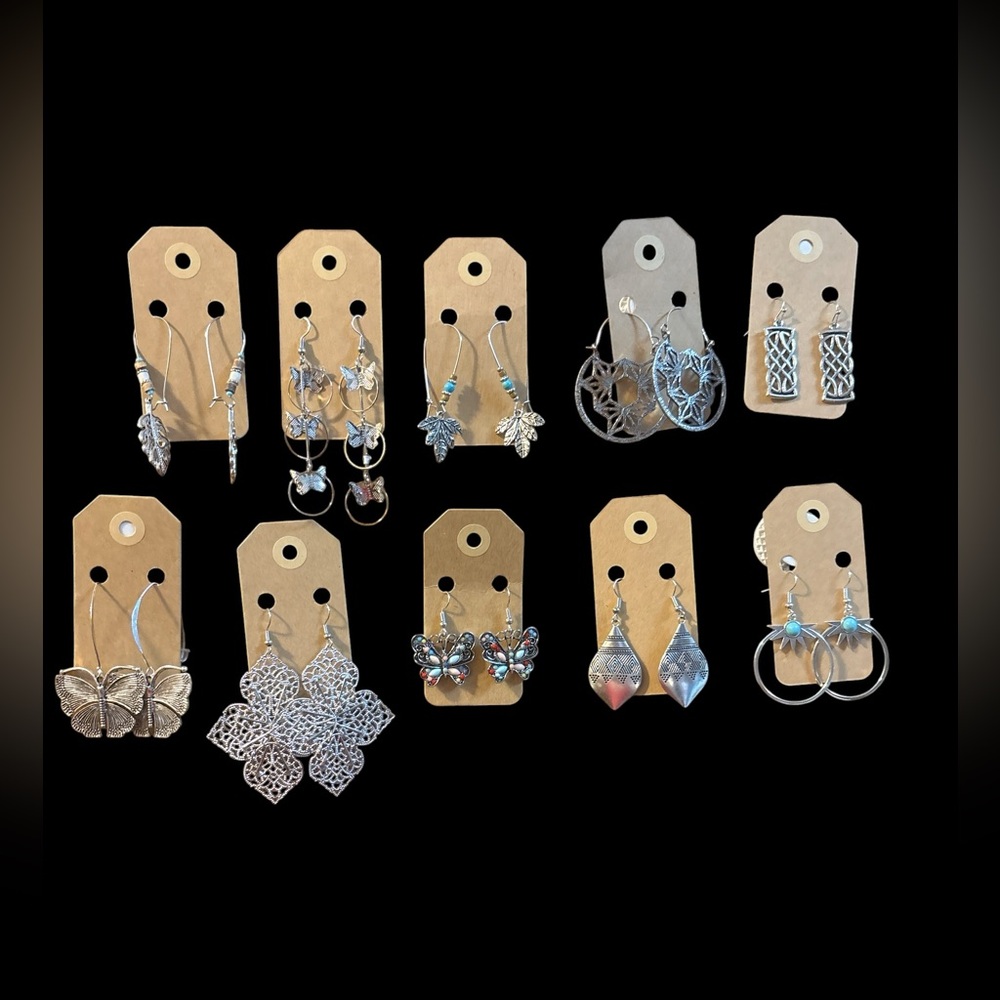 10 pairs dangle earrings costume jewelry